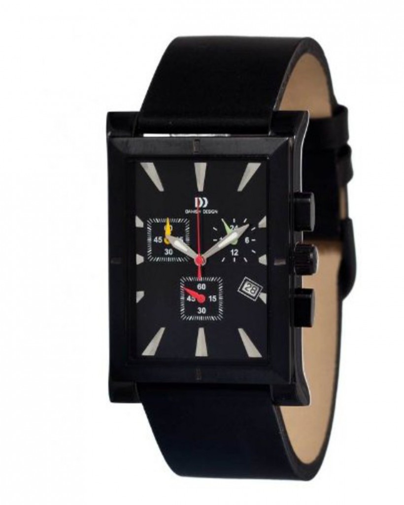 Danish Design Leather Band Stainless Steel Chronograph Men's Watch