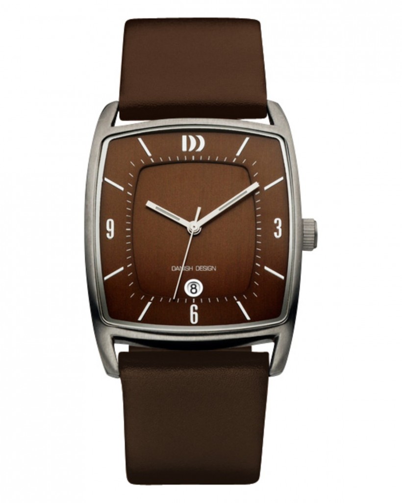 Danish Design Brown Leather Band Titanium Men's Watch