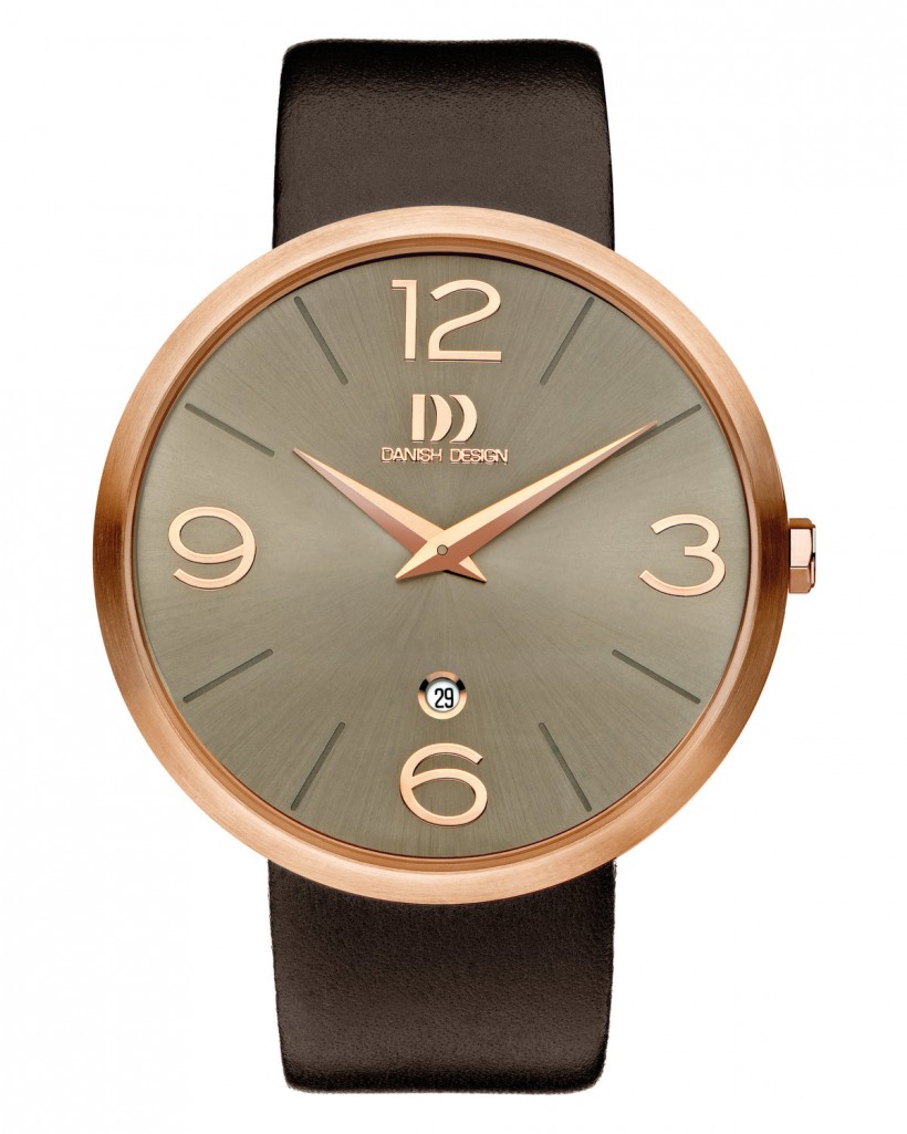 Danish Design Brown Leather Band Stainless Steel Men's Watch
