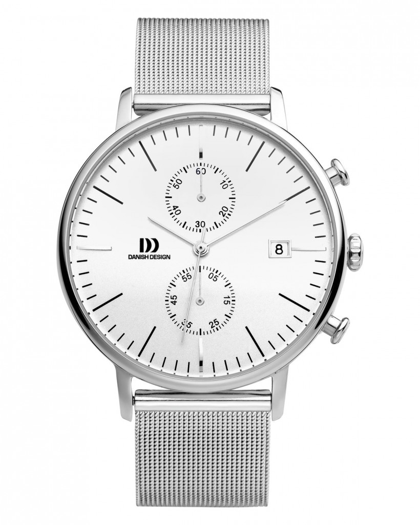 Danish Design Silver Mesh Band Stainless Steel Chronograph Men's Watch
