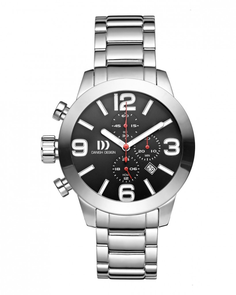 Danish Design Silver Stainless Steel Chronograph Men's Watch