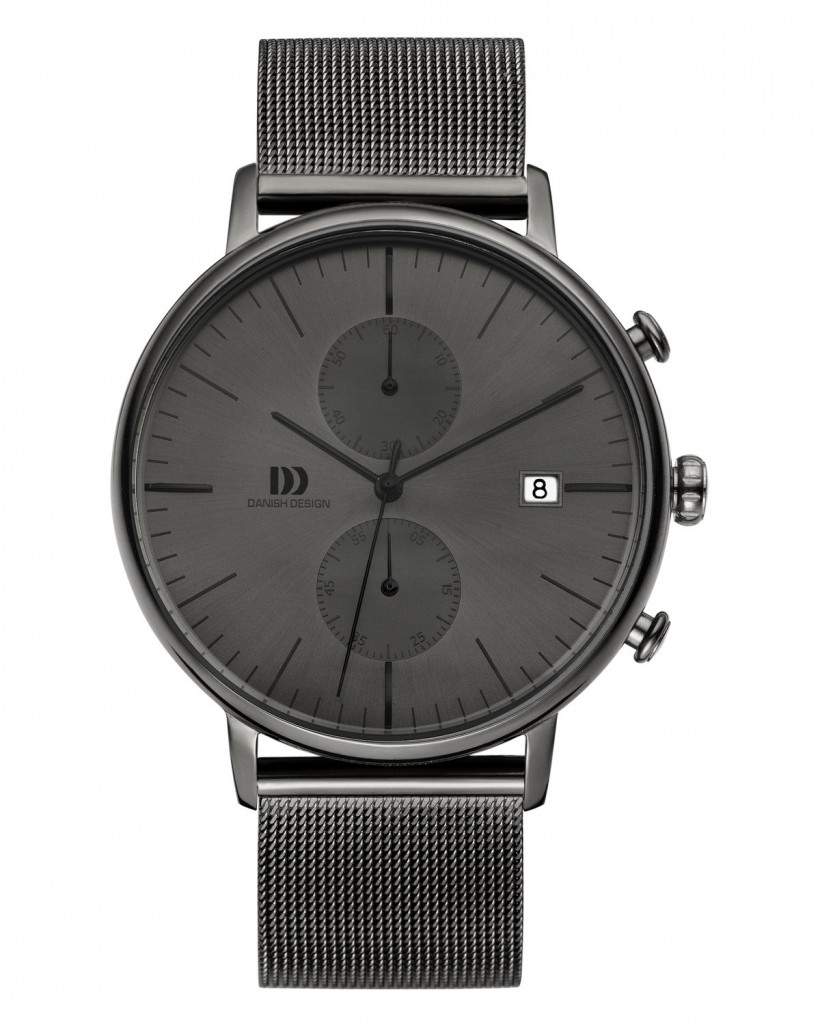 Danish Design Black Mesh Band Stainless Steel Chronograph Men's Watch