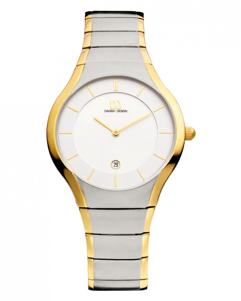 Danish Design Two Tone Silver & Gold Color Titanium Men's Watch
