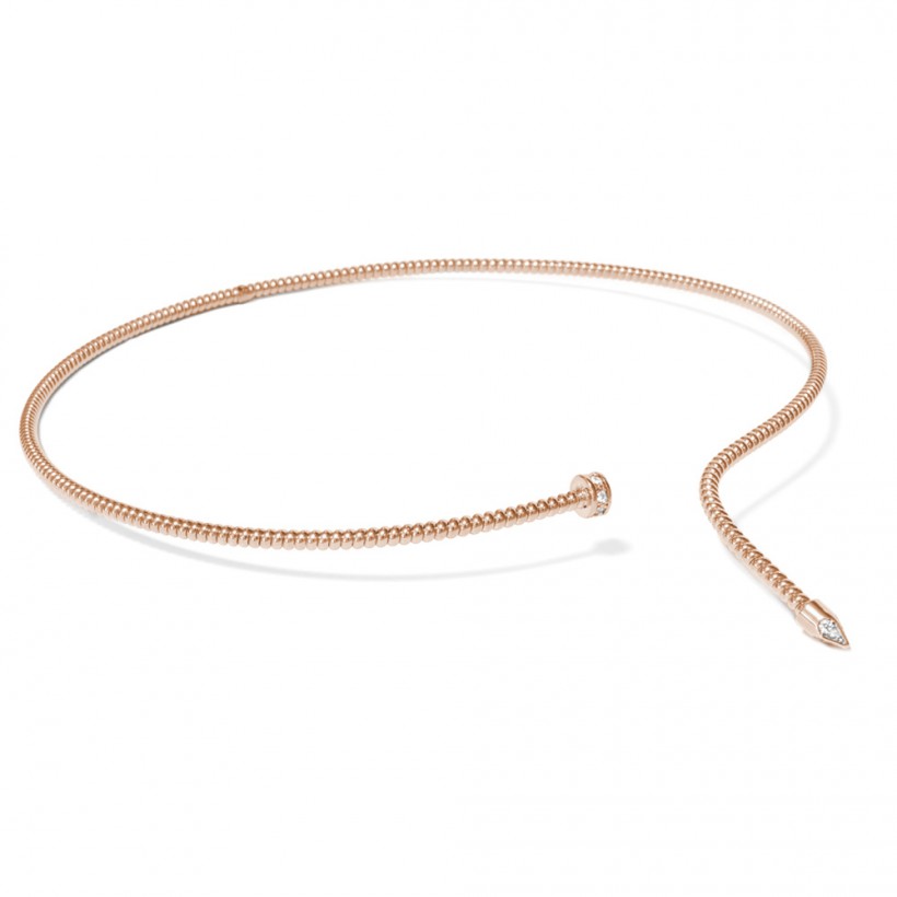 Choker in rose gold-plated silver with crystals cliside02c