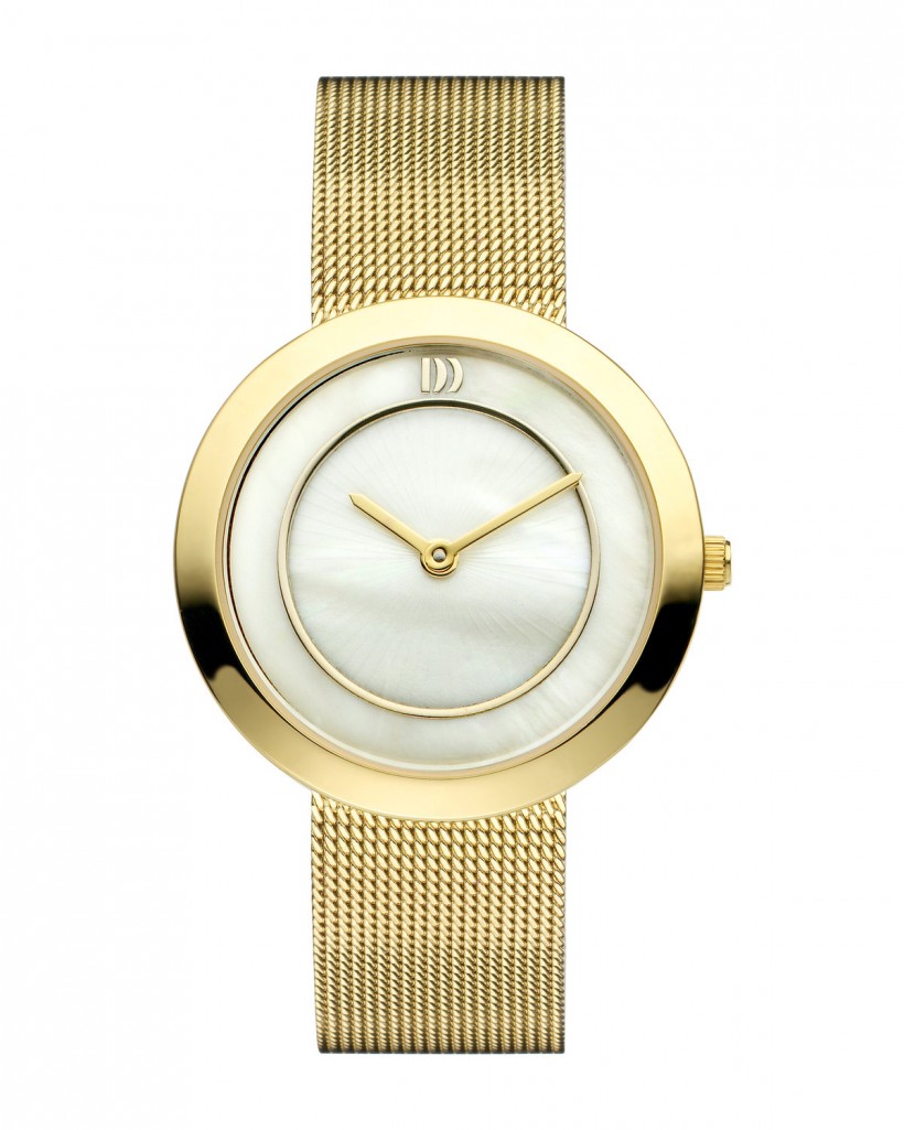 Danish Design Gold Mesh Band Stainless Steel Women's Watch No Markers