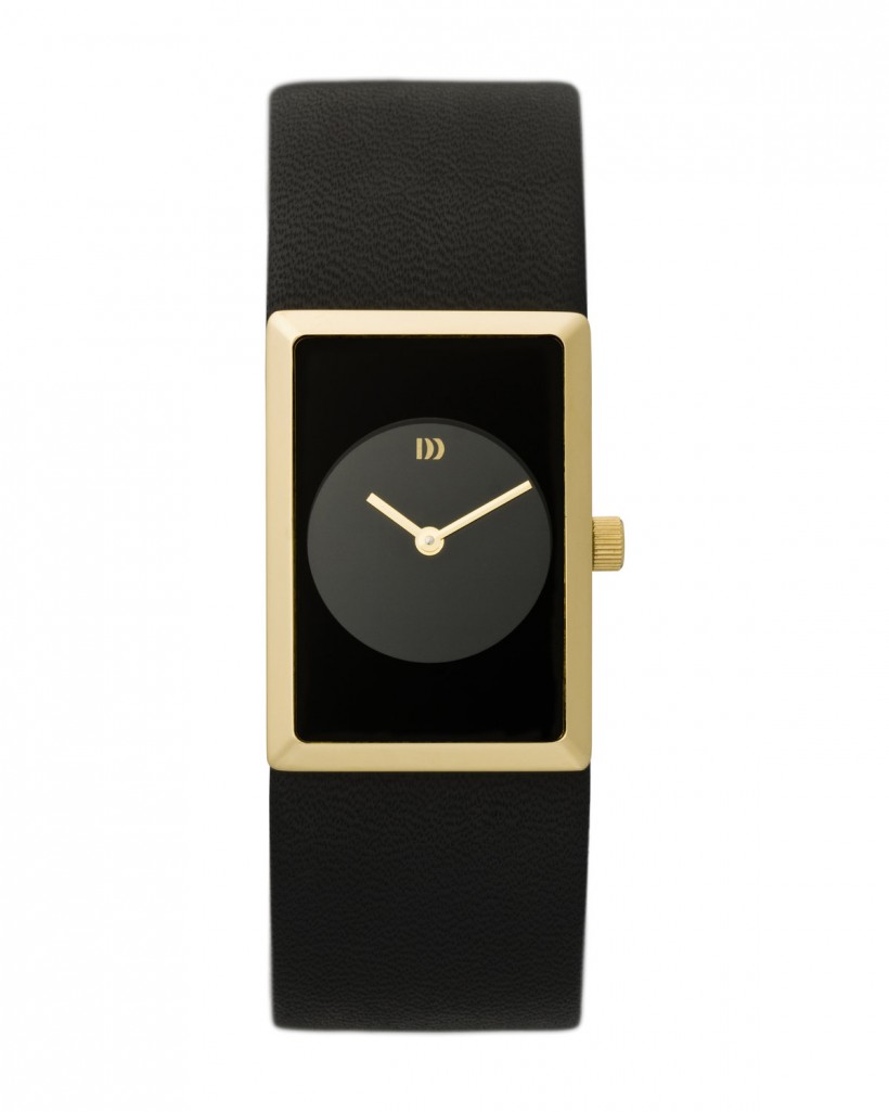 Danish Design Leather Band Stainless Steel Women's Watch No Markers