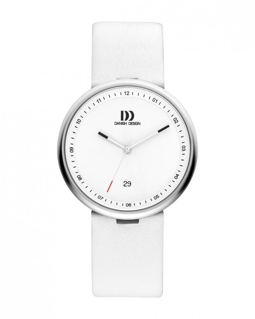 Danish Design White Leather Band Stainless Steel Women's Watch