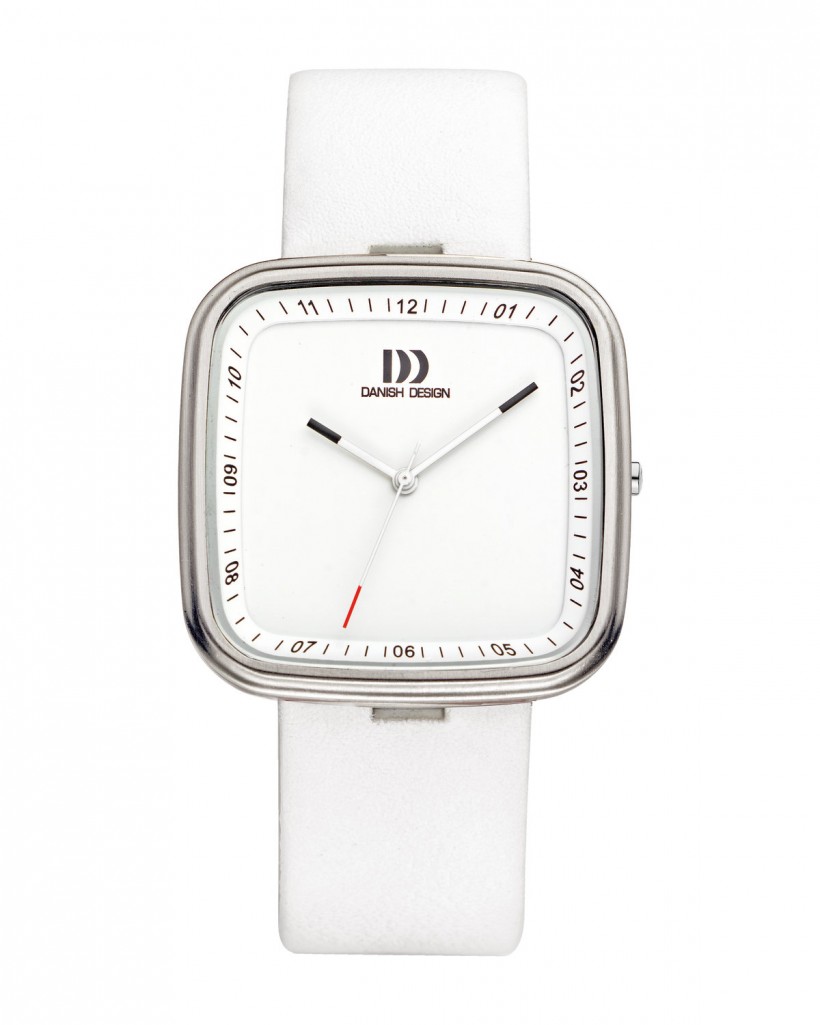 Danish Design White Leather Band Stainless Steel Women's Watch