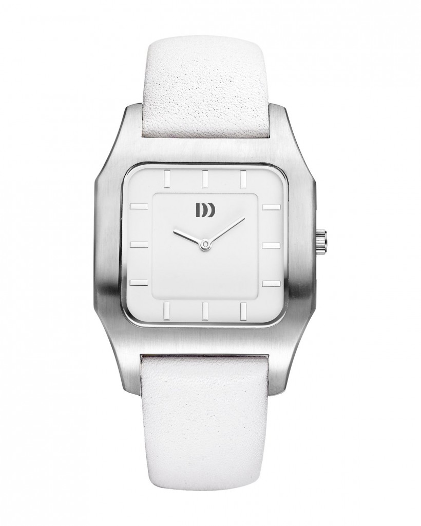 Danish Design White Leather Band Stainless Steel Women's Watch