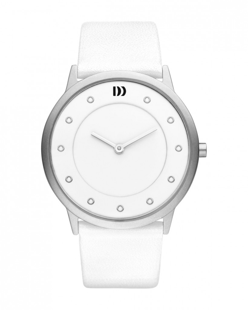 Danish Design White Leather Band Stainless Steel Women's Watch