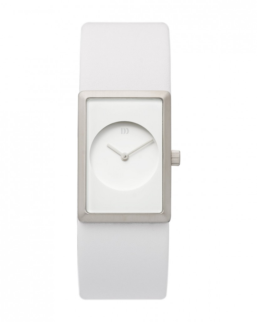 Danish Design Leather Band Stainless Steel Women's Watch No Markers