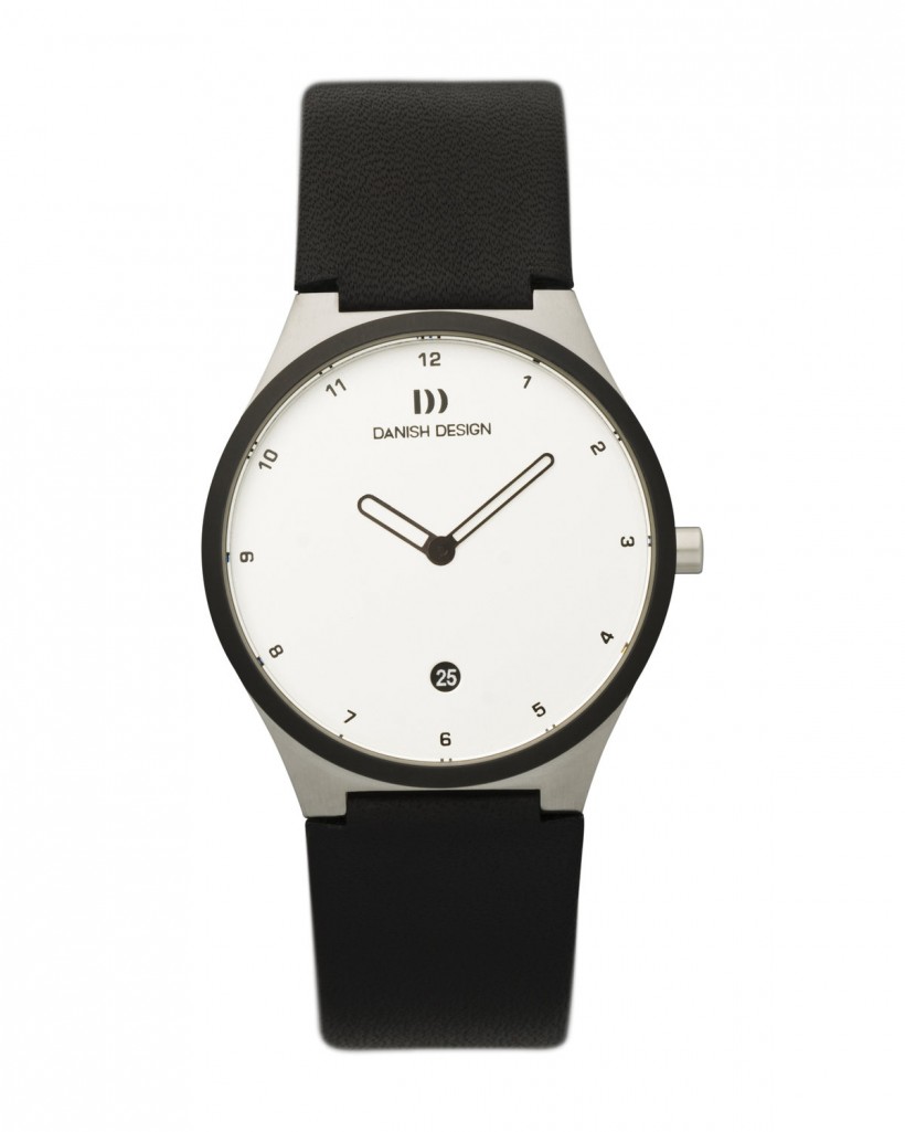Danish Design Black Leather Band Stainless Steel Women's Watch