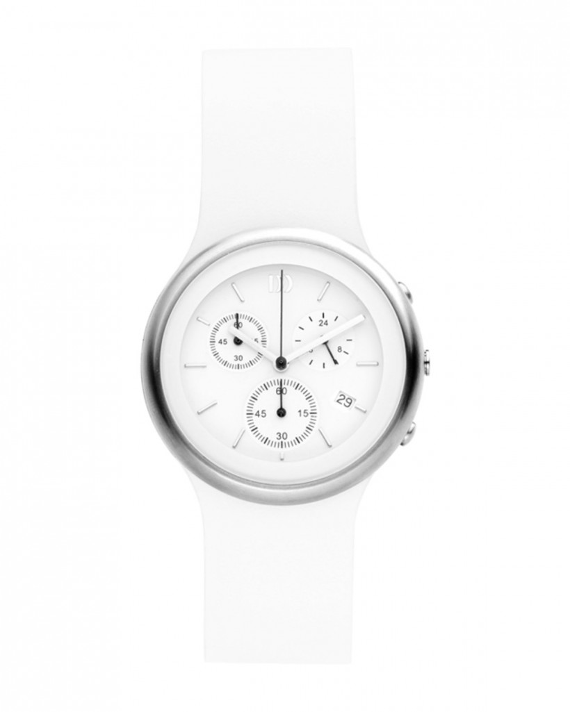 Danish Design White Leather Band Steel Chronograph Women's Watch