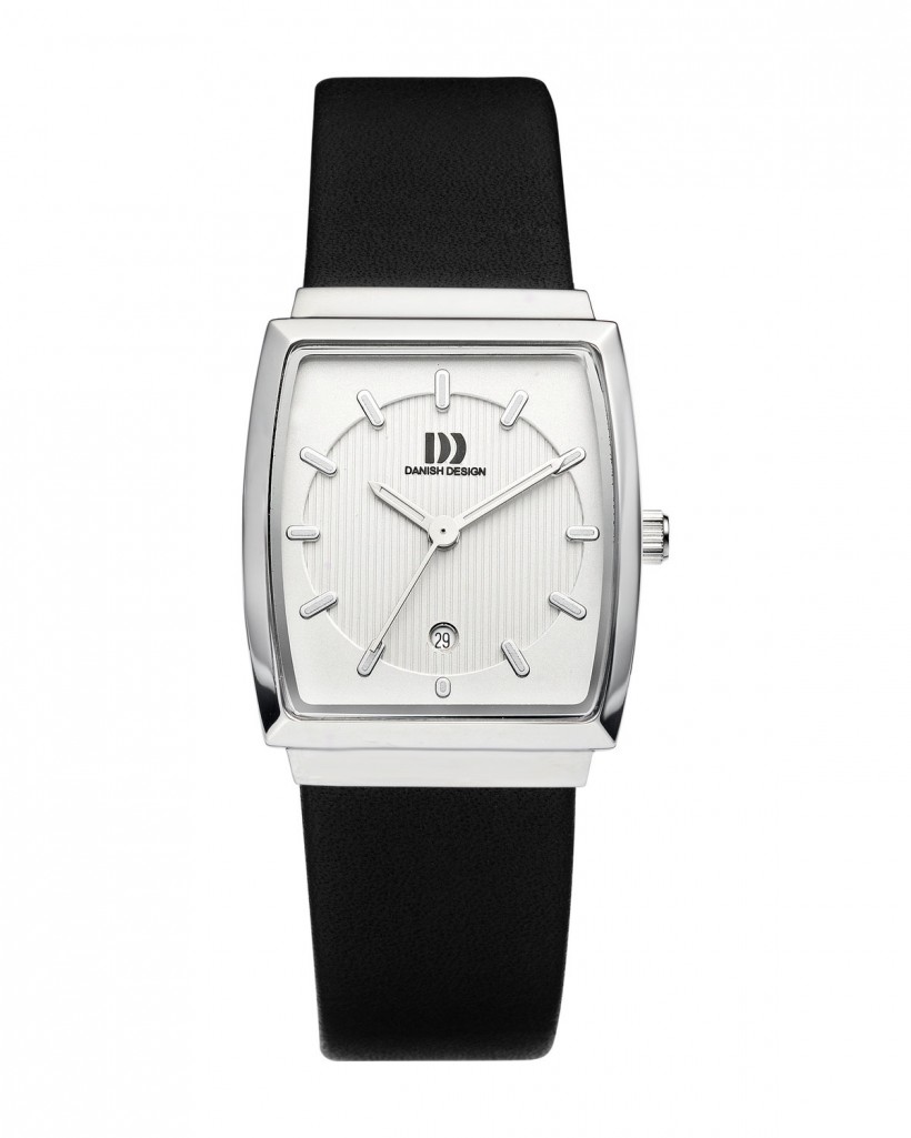 Danish Design Black Leather Band Stainless Steel Women's Watch