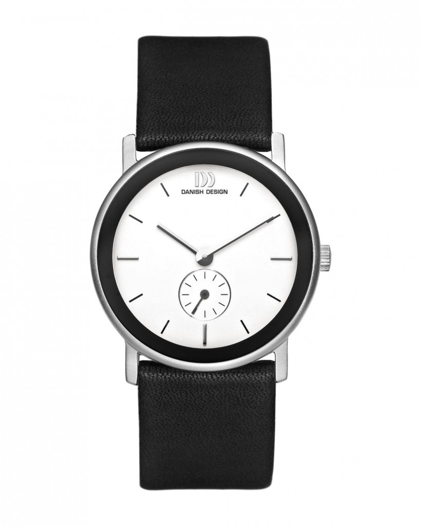 Danish Design Black Leather Band Stainless Steel Women's Watch