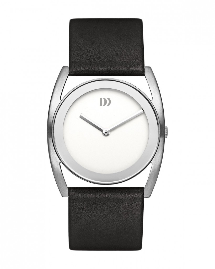 Danish Design Leather Band Stainless Steel Women's Watch No Markers