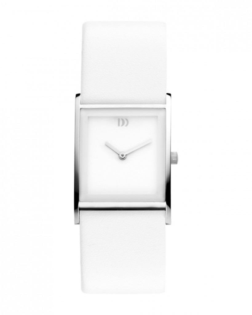 Danish Design Leather Band Stainless Steel Women's Watch No Markers