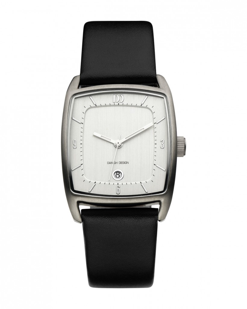 Danish Design Black Leather Band Titanium Women's Watch