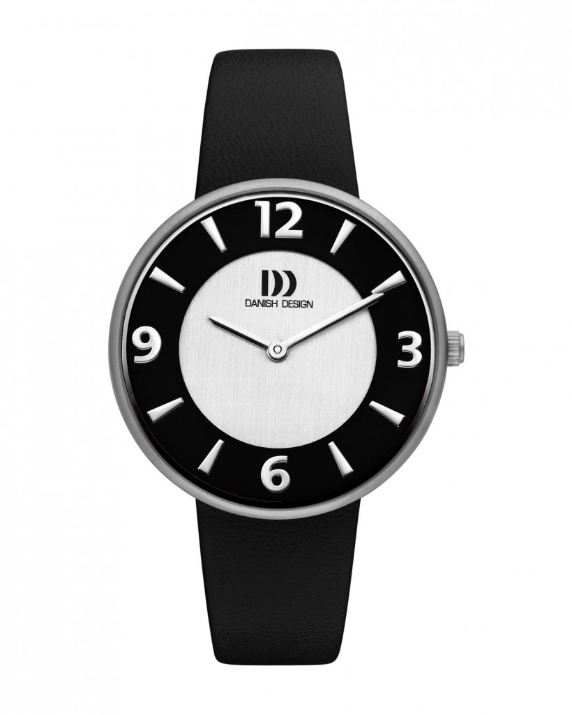 Danish Design Black Leather Band Titanium Women's Watch