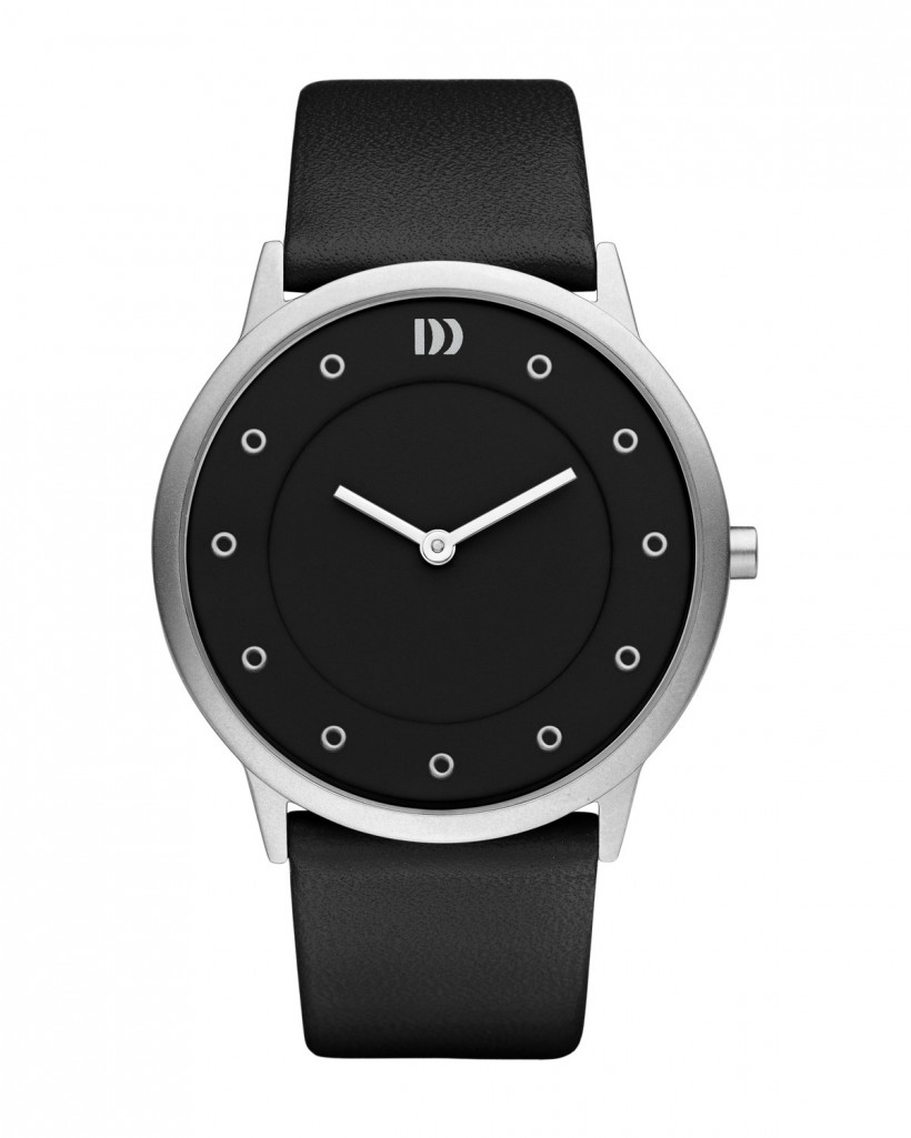 Danish Design Black Leather Band Stainless Steel Women's Watch