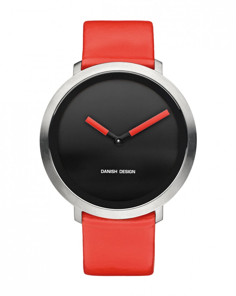 Danish Design Leather Band Stainless Steel Women's Watch No Markers