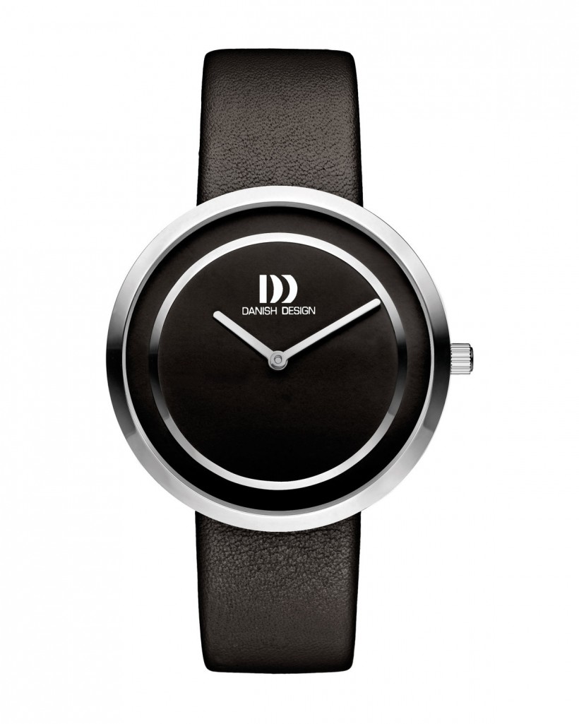 Danish Design Leather Band Stainless Steel Women's Watch No Markers
