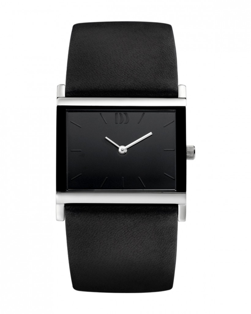 Danish Design Black Leather Band Stainless Steel Women's Watch