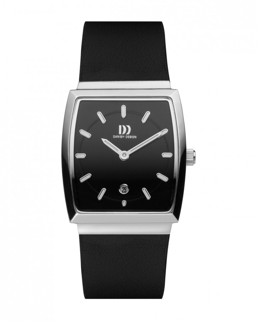 Danish Design Black Leather Band Stainless Steel Women's Watch