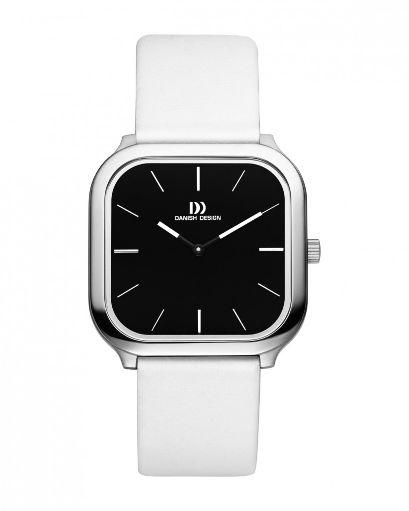 Danish Design White Leather Band Stainless Steel Women's Watch