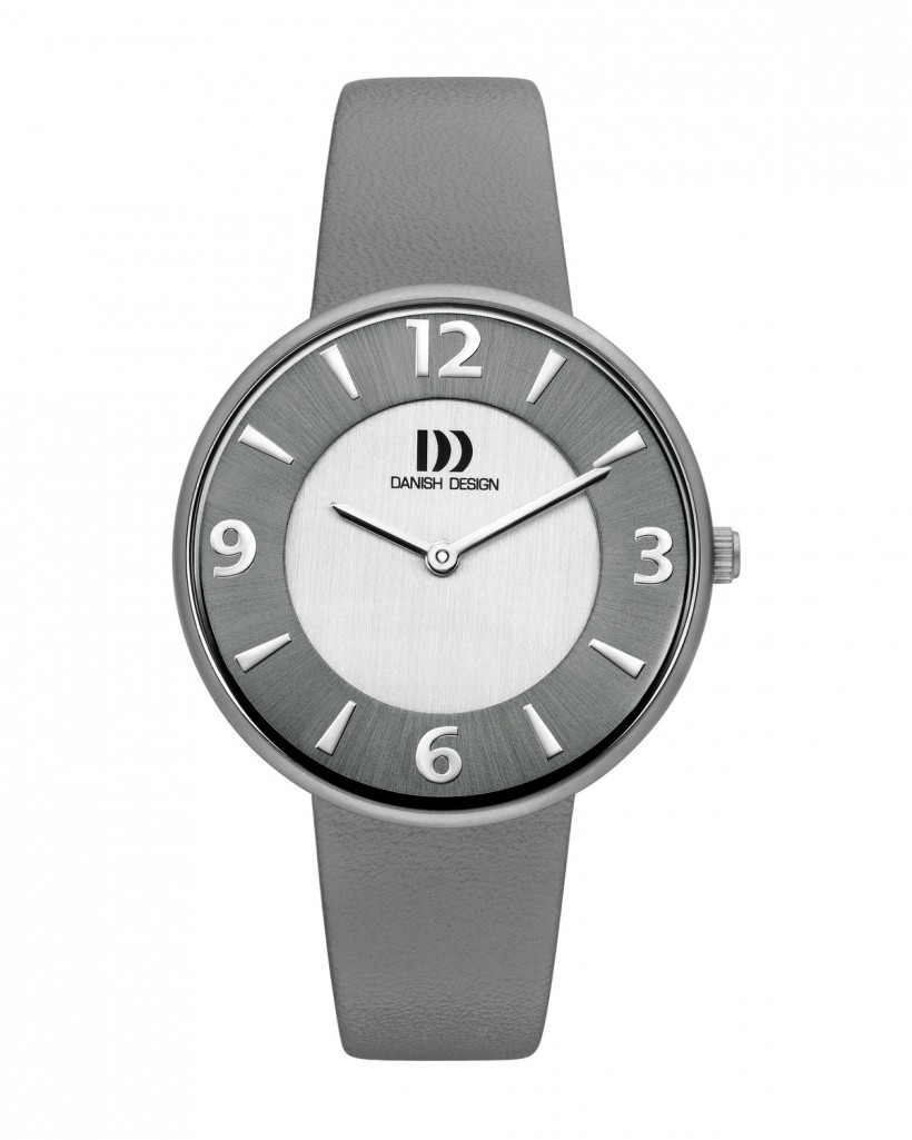 Danish Design Grey Leather Band Titanium Women's Watch