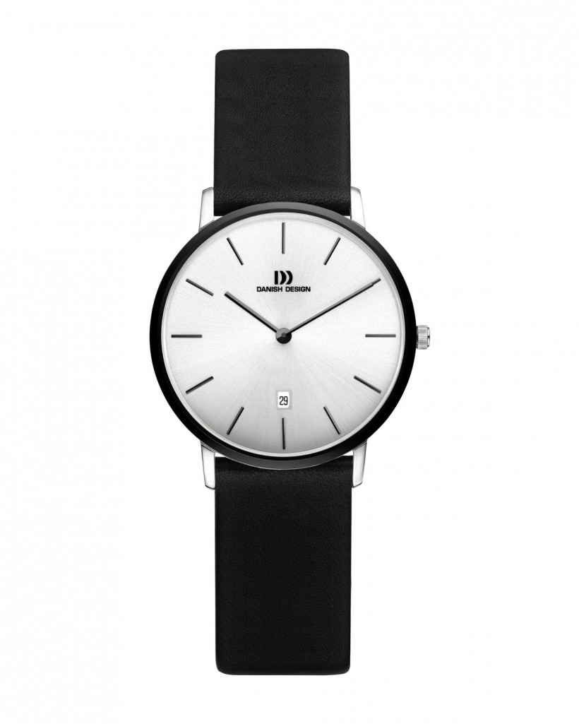 Danish Design Leather Band Stainless Steel & Ceramic Women's Watch