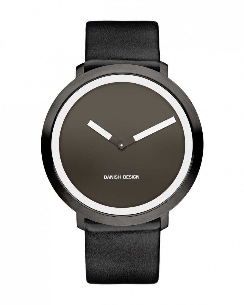 Danish Design Leather Band Stainless Steel Women's Watch No Markers