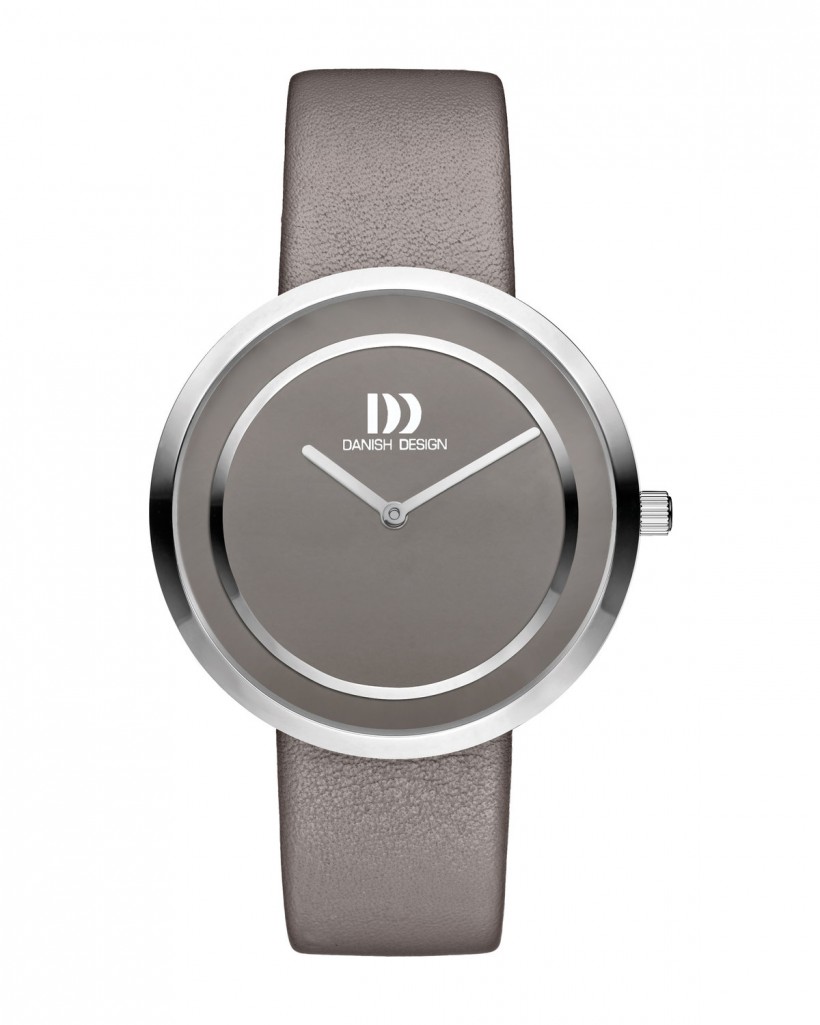 Danish Design Leather Band Stainless Steel Women's Watch No Markers