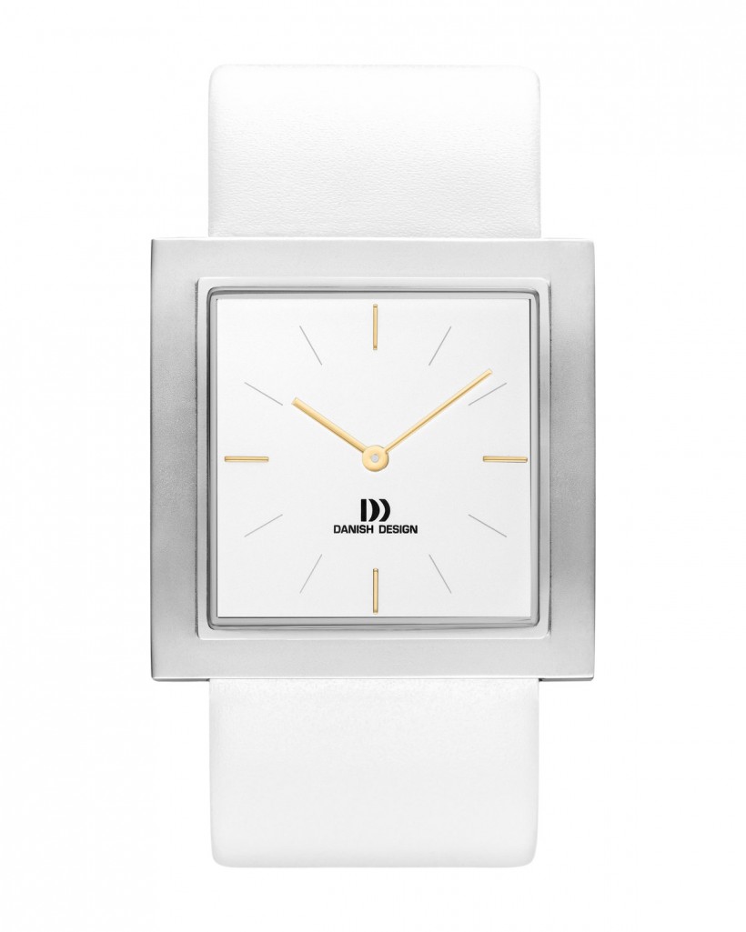 Danish Design White Leather Band Stainless Steel Women's Watch