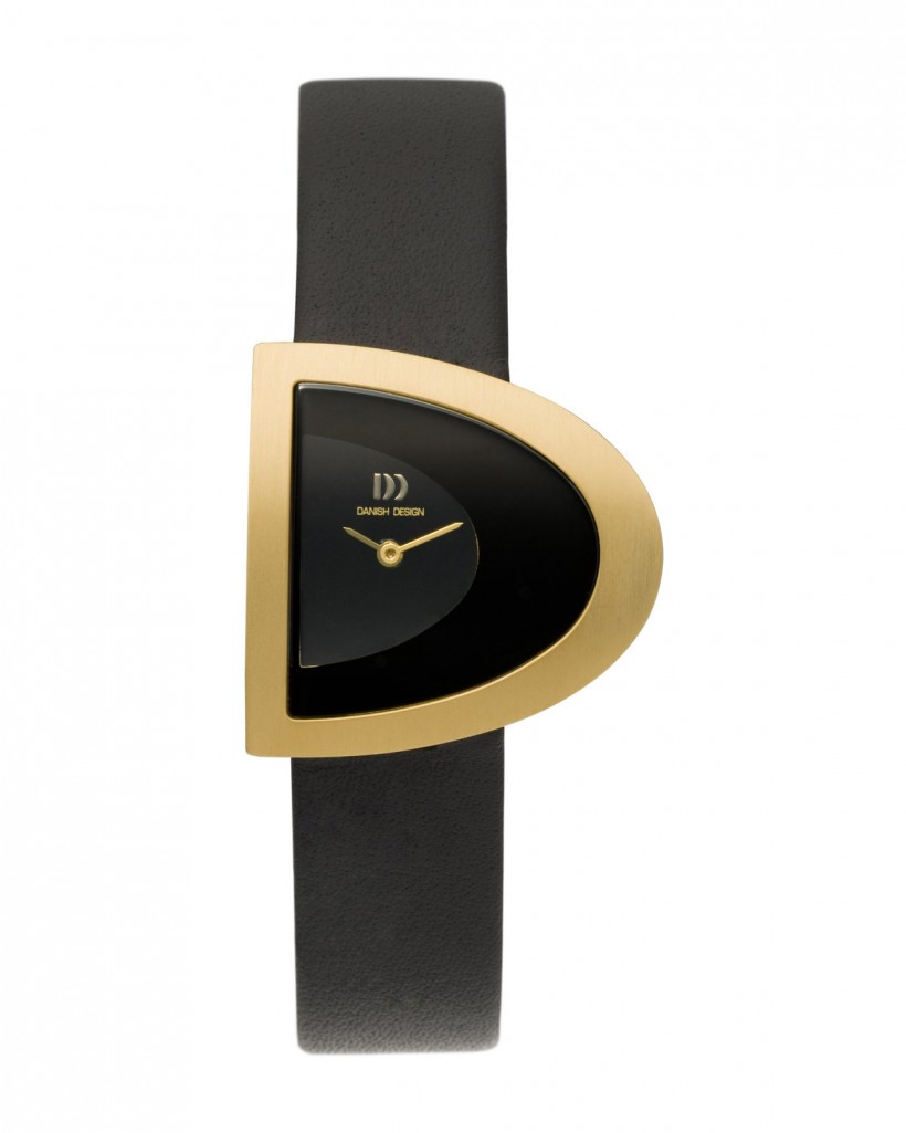 Danish Design Black Leather Band Titanium Women's Watch No Markers