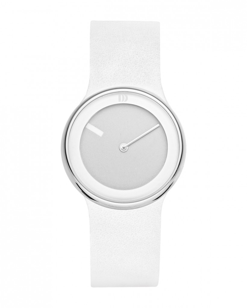 Danish Design Leather Band Stainless Steel Women's Watch No Markers