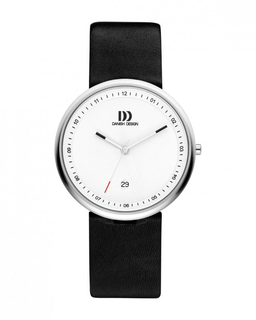 Danish Design Black Leather Band Stainless Steel Women's Watch