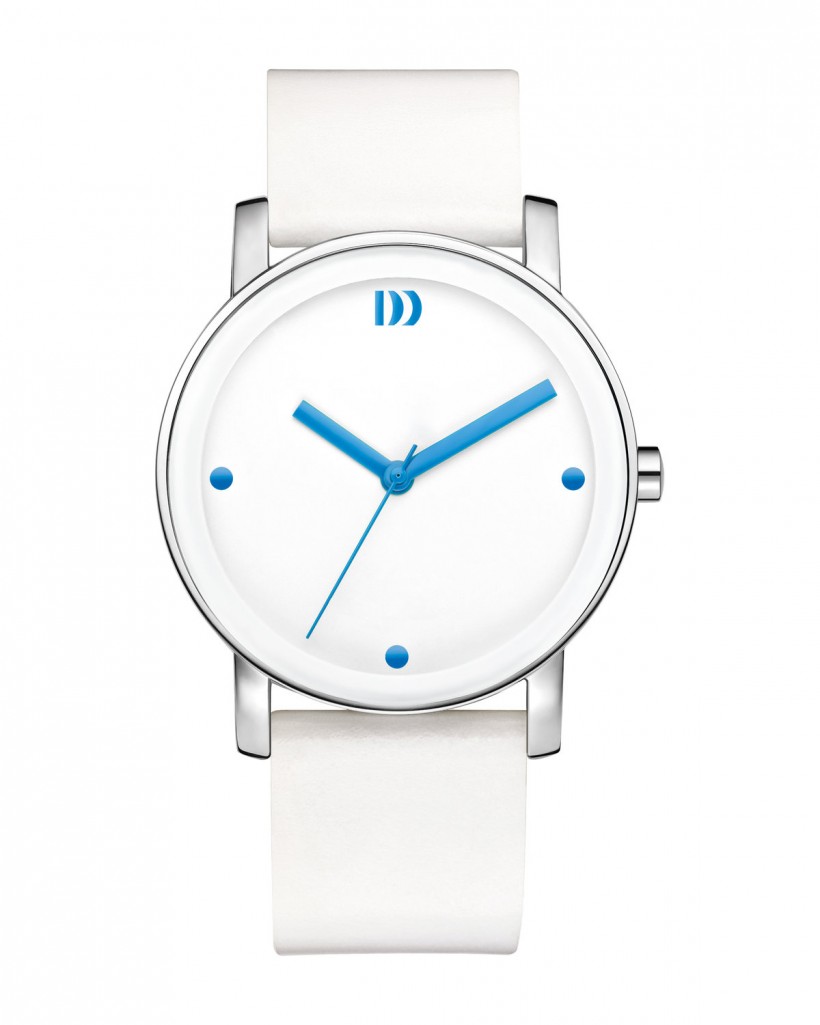 Danish Design Leather Band Stainless Steel Women's Watch Blue Accent IV22Q1049