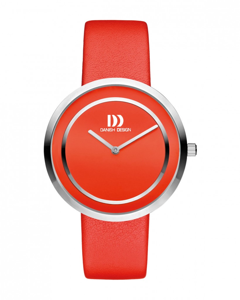 Danish Design Leather Band Stainless Steel Women's Watch No Markers