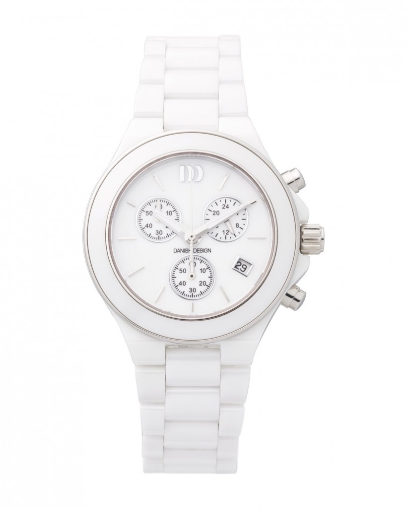 Danish Design White Ceramic Chronograph Women's Watch