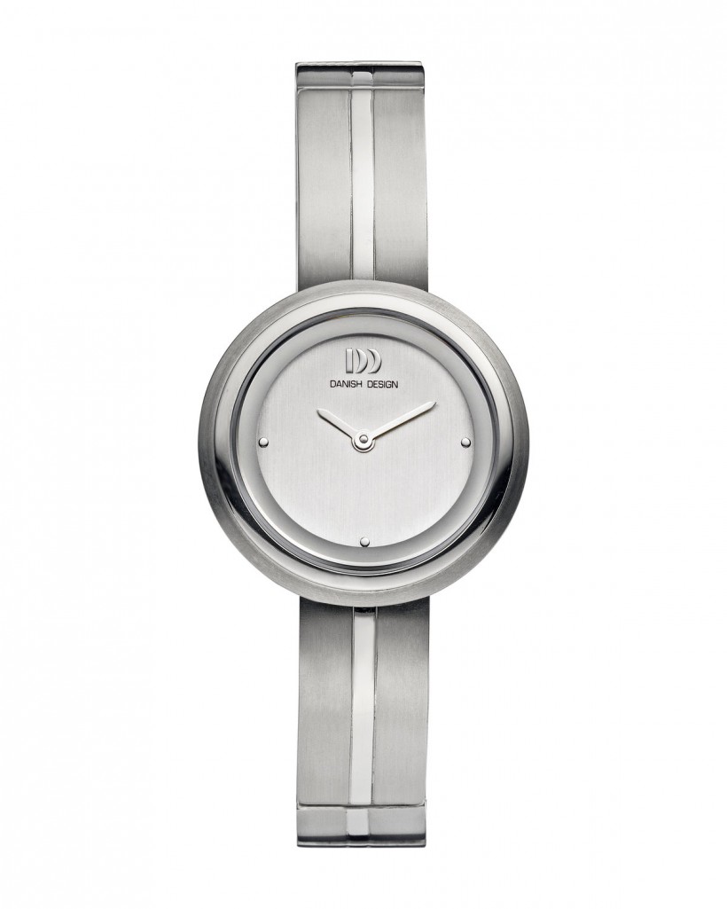 Danish Design Silver Leather Band Titanium Women's Watch
