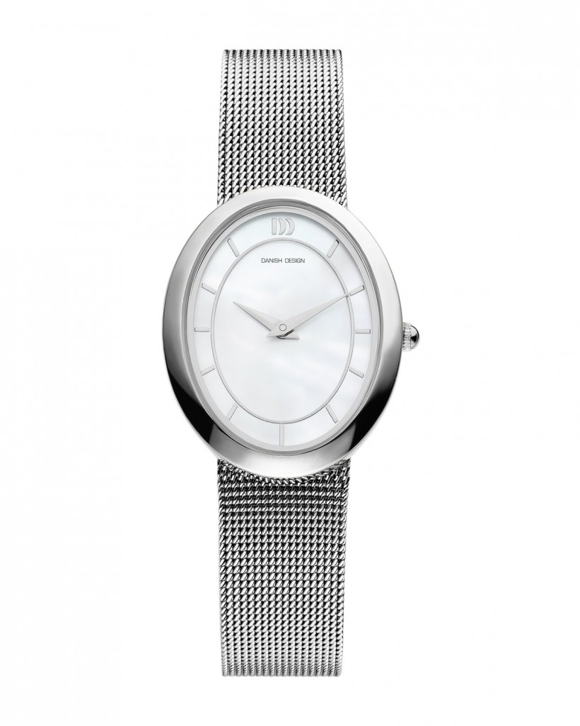 Danish Design Silver Color Mesh Band Mother-Of-Pearl Dial Women's Watch