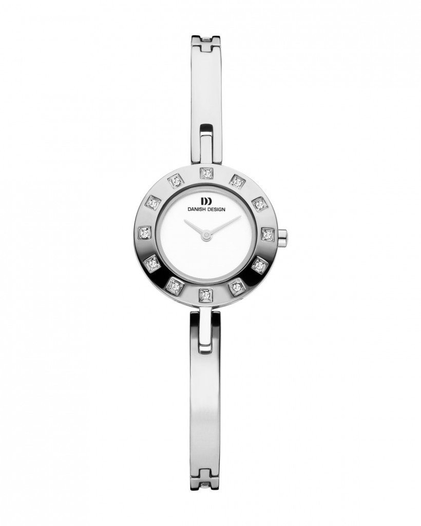 Danish Design Cubic Zirconia Bezel Steel Women's Watch No Markers