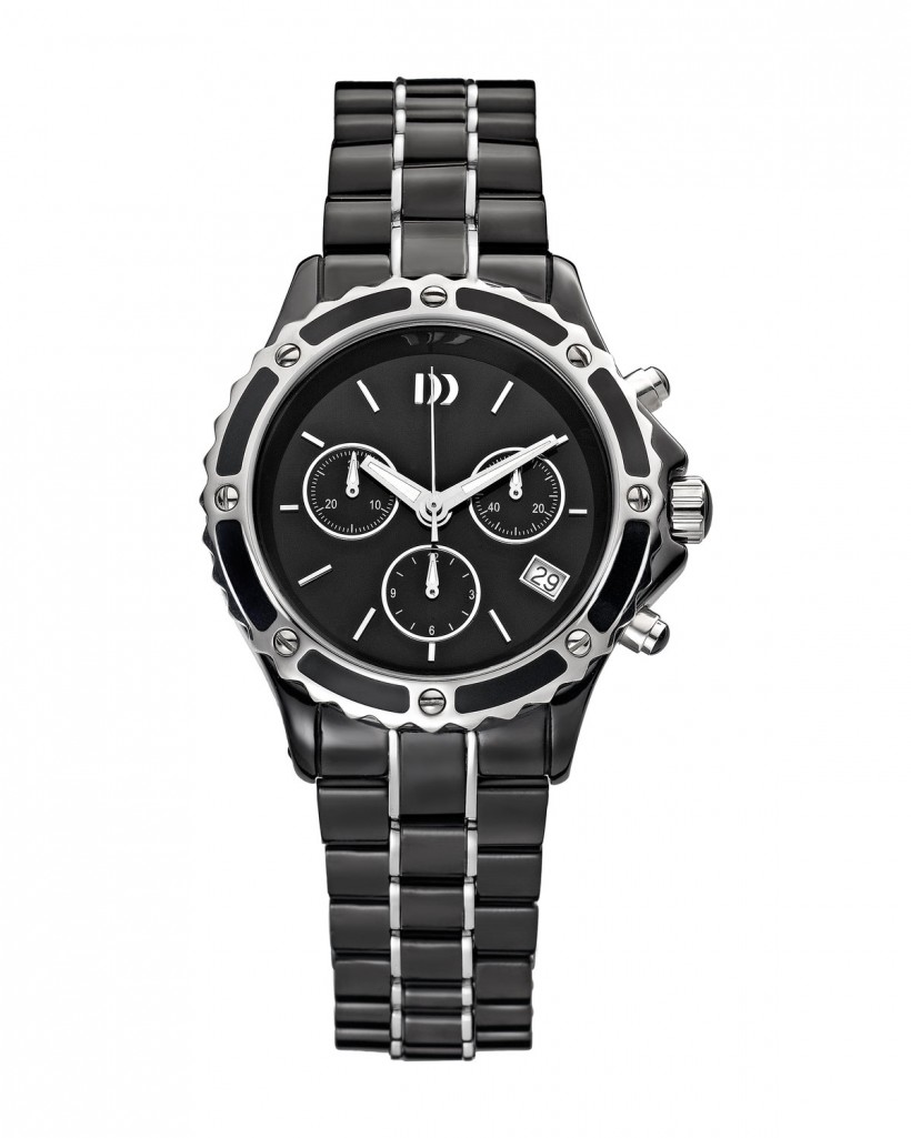 Danish Design Black Steel & Ceramic Chronograph Women's Watch