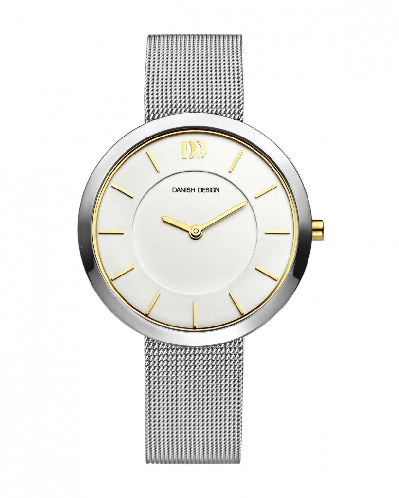 Danish Design Mesh Band Stainless Steel Women's Watch Gold Accent