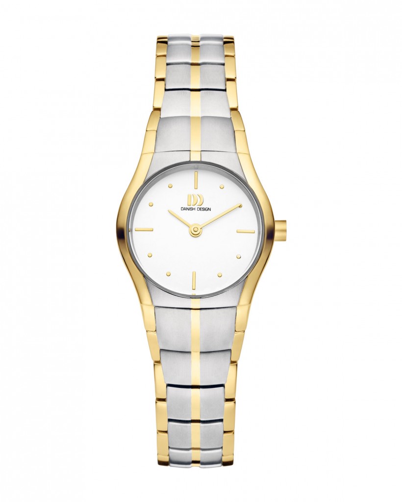 Danish Design Two Tone Silver & Gold Color Titanium Women's Watch