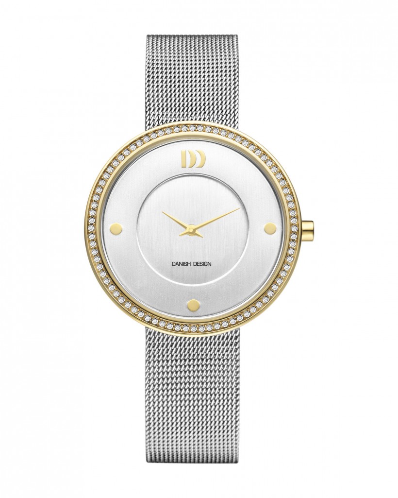 Danish Design Silver Color Mesh Band Cubic Zirconia Women's Watch