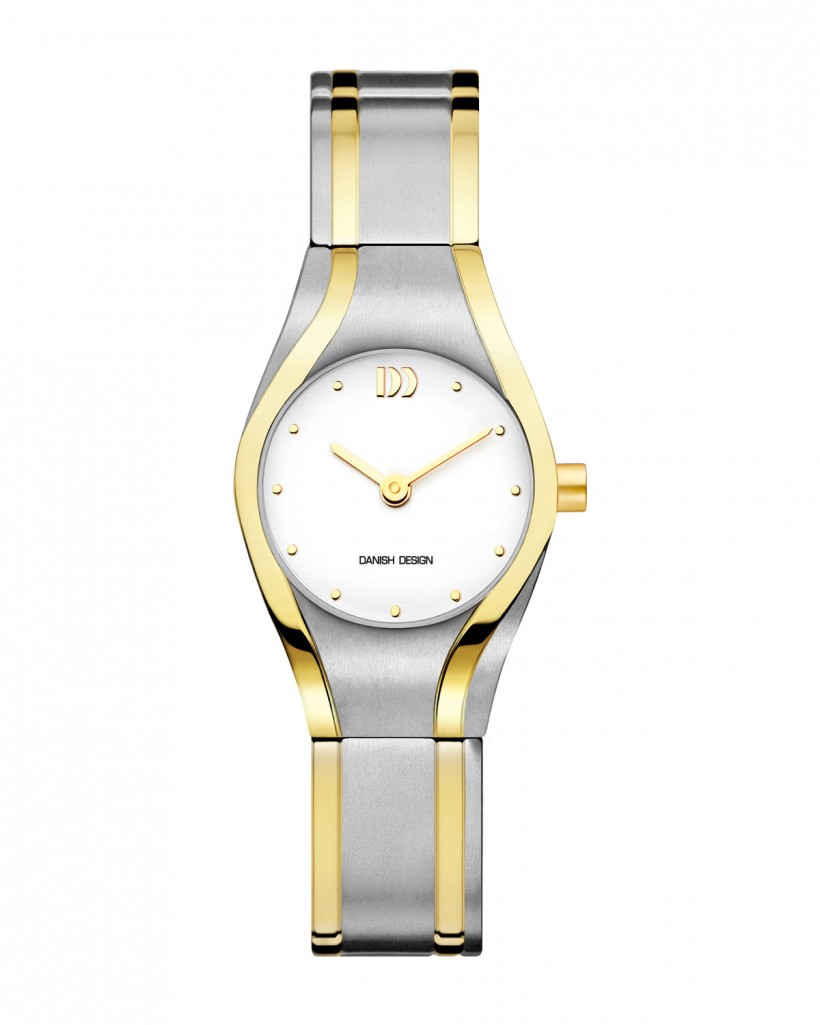 Danish Design Two Tone Silver & Gold Color Titanium Women's Watch