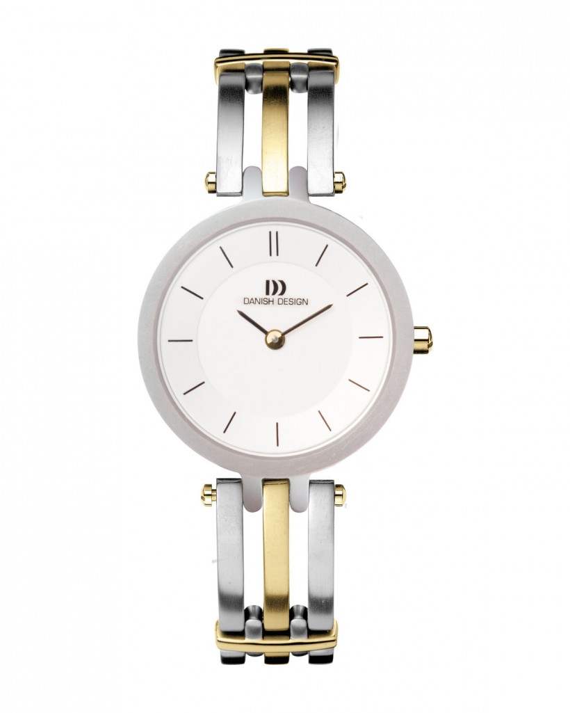 Danish Design Two Tone Silver & Gold Color Titanium Women's Watch