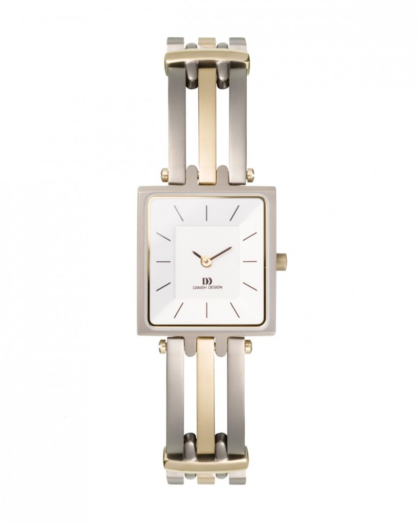 Danish Design Two Tone Silver & Gold Color Titanium Women's Watch